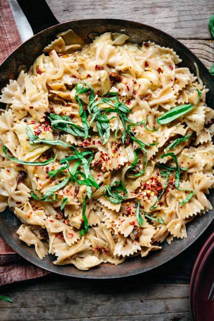 Vegan Sun-Dried Tomato Pasta - Crowded Kitchen