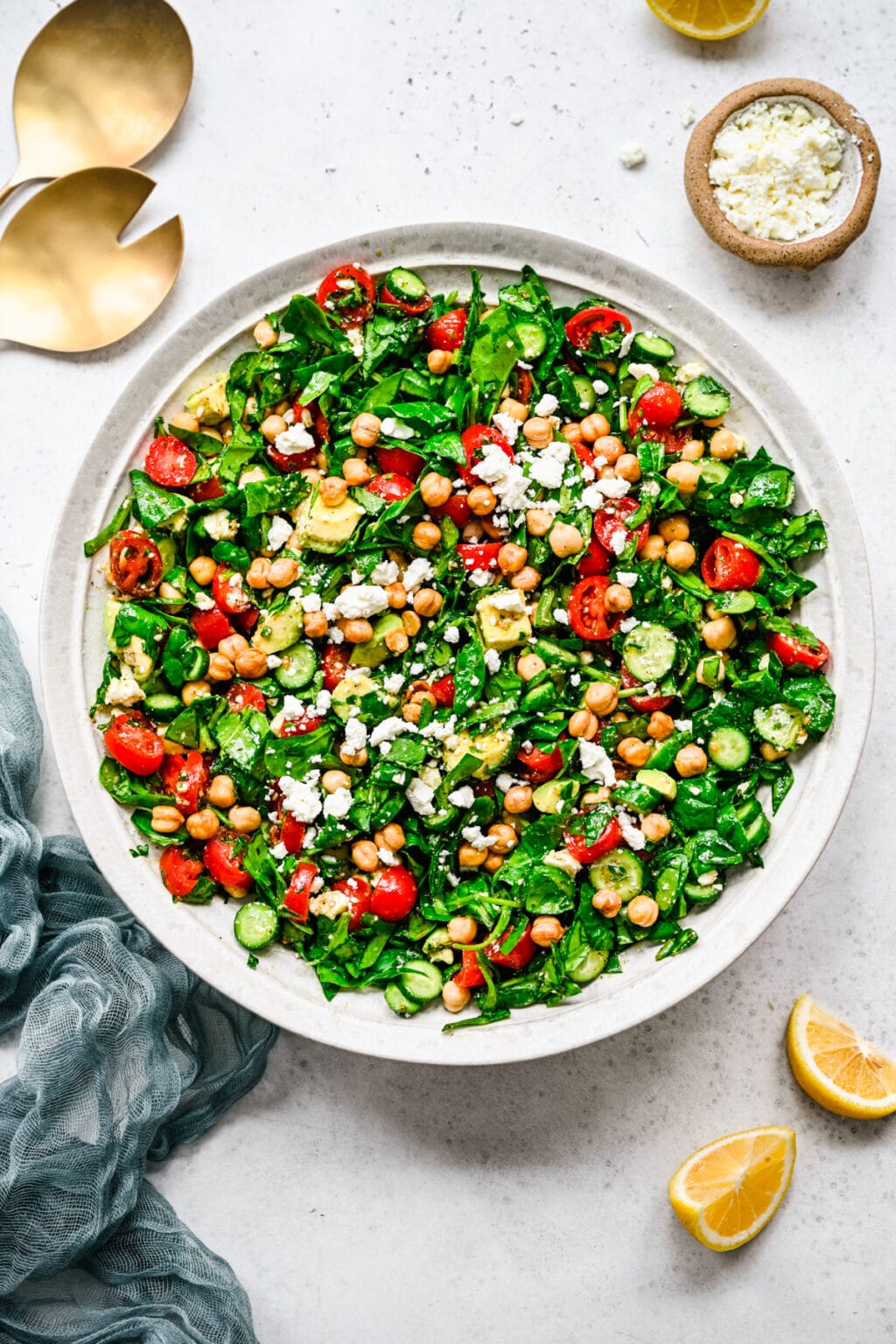 Spinach Chickpea Salad Crowded Kitchen